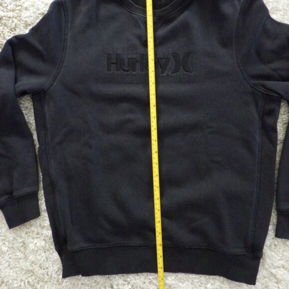 Hurley Mens Long Sleeve Sweat Shirt Dark Gray Size Medium Fleece Crew Embroidery - Picture 7 of 9